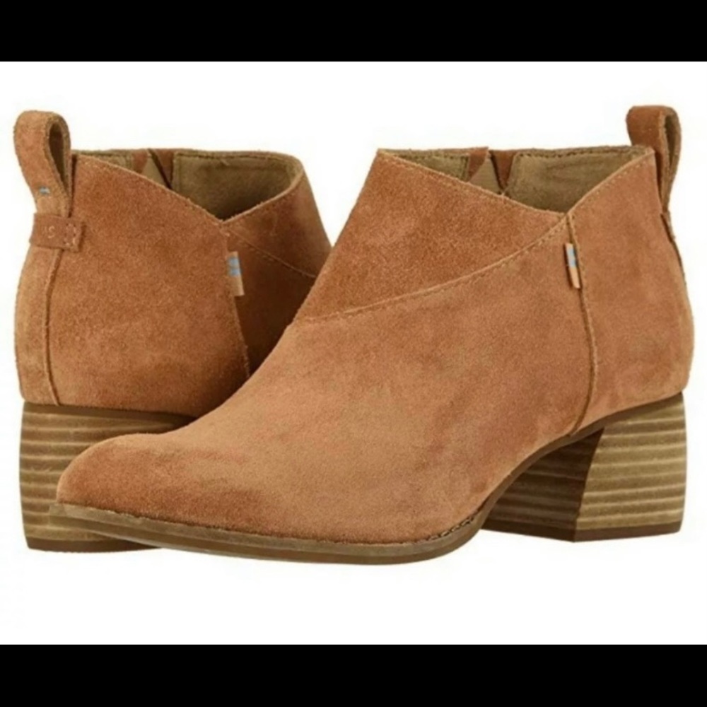 Toms Leilani Carmel Brown Suede Ankle Boot